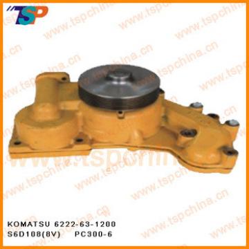 Construction machinery part KOMATSU water pump for 6222-63-1200 S6D108(8V)/PC300-6