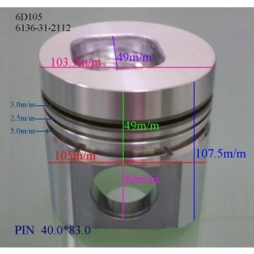 excavator engine parts,6D105 piston 6136-31-2112